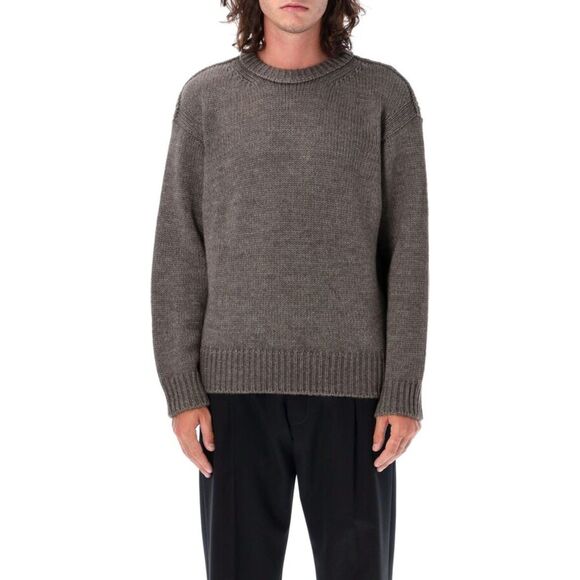 LEMAIRE Sweater Mens Medium Gray Pullover Boxy Chunky Knit Wool Alpaca $895 - Picture 1 of 9